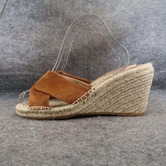 Bettye Muller Shoes Womens 8 Sandals Wedge Espadrille Slip On Leather Crisscross - Picture 3 of 14